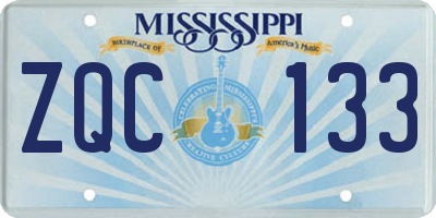 MS license plate ZQC133