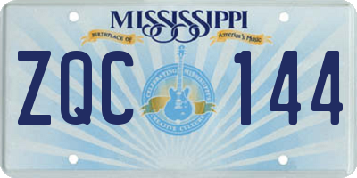 MS license plate ZQC144