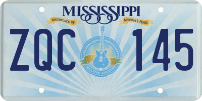 MS license plate ZQC145