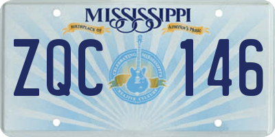 MS license plate ZQC146