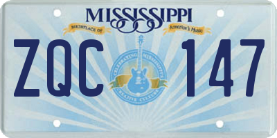 MS license plate ZQC147