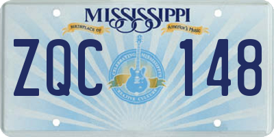 MS license plate ZQC148