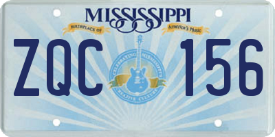 MS license plate ZQC156