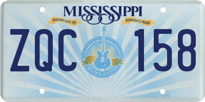 MS license plate ZQC158