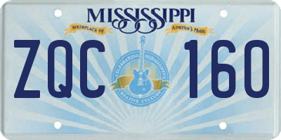 MS license plate ZQC160