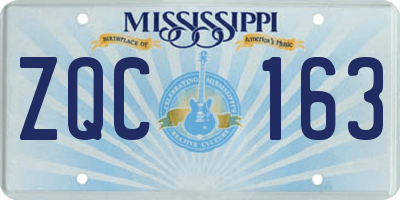 MS license plate ZQC163