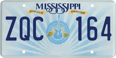 MS license plate ZQC164