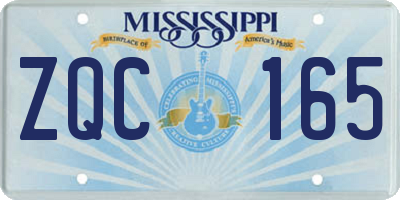 MS license plate ZQC165