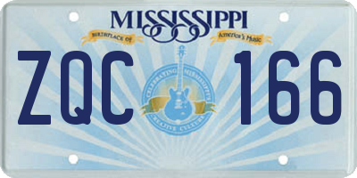MS license plate ZQC166