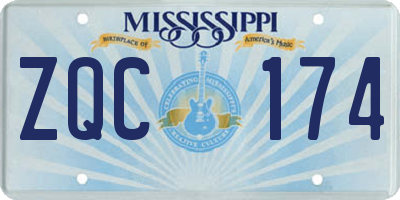 MS license plate ZQC174