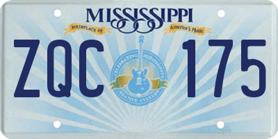 MS license plate ZQC175