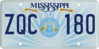 MS license plate ZQC180