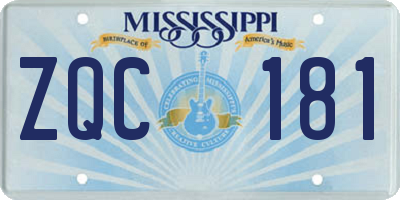 MS license plate ZQC181