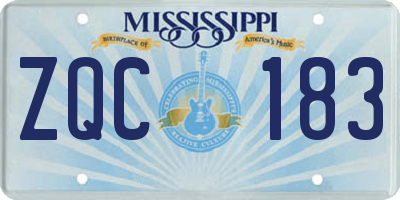 MS license plate ZQC183