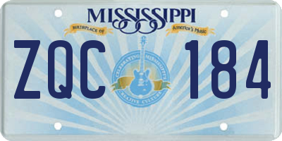 MS license plate ZQC184