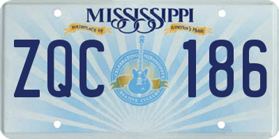 MS license plate ZQC186
