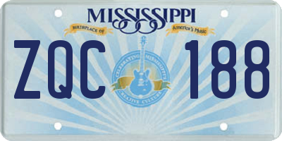 MS license plate ZQC188