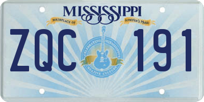 MS license plate ZQC191