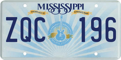 MS license plate ZQC196