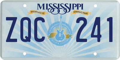MS license plate ZQC241