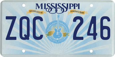 MS license plate ZQC246