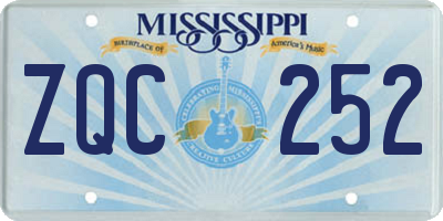 MS license plate ZQC252