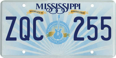 MS license plate ZQC255