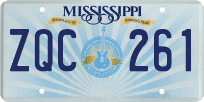 MS license plate ZQC261