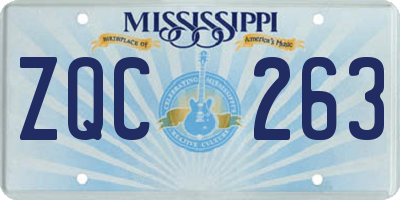MS license plate ZQC263