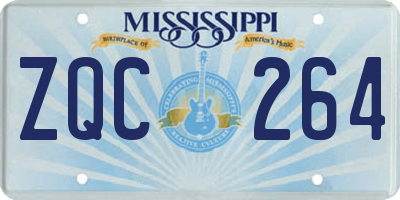 MS license plate ZQC264