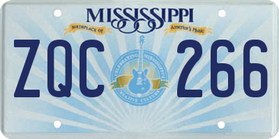 MS license plate ZQC266