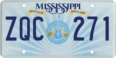 MS license plate ZQC271