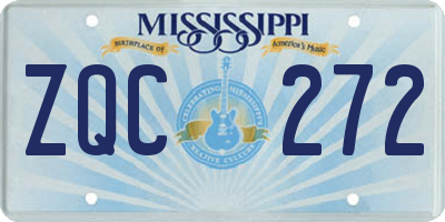 MS license plate ZQC272