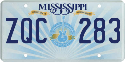 MS license plate ZQC283