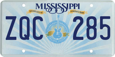 MS license plate ZQC285