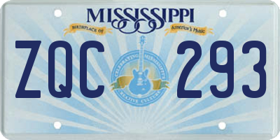 MS license plate ZQC293