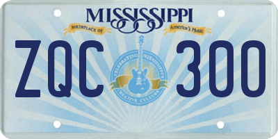 MS license plate ZQC300
