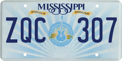 MS license plate ZQC307