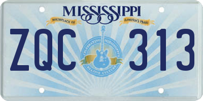 MS license plate ZQC313