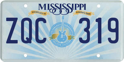 MS license plate ZQC319