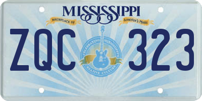 MS license plate ZQC323