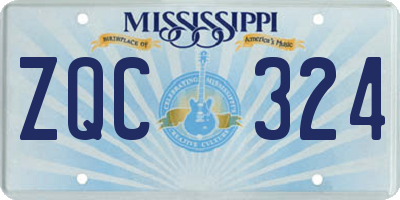 MS license plate ZQC324