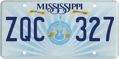 MS license plate ZQC327