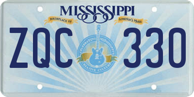 MS license plate ZQC330