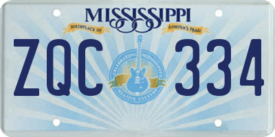 MS license plate ZQC334