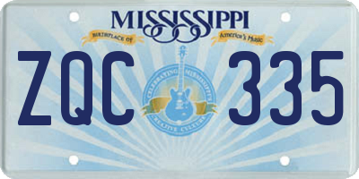 MS license plate ZQC335