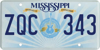 MS license plate ZQC343