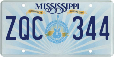 MS license plate ZQC344