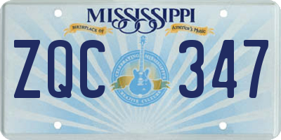 MS license plate ZQC347