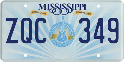 MS license plate ZQC349